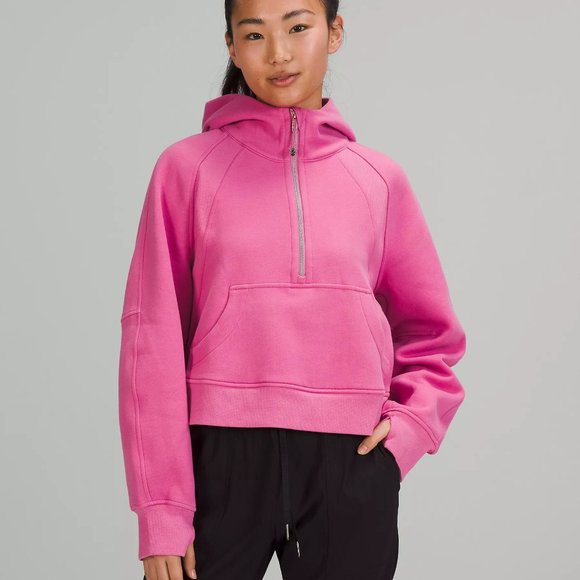 lululemon athletica Tops - Lululemon Scuba Oversized Half-Zip Hoodie Pink Blossom XS/S M/L NWT